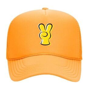 NWT BTS x Despicable Me Collab Peace Sign Yellow Trucker Hat Adjustable Strap